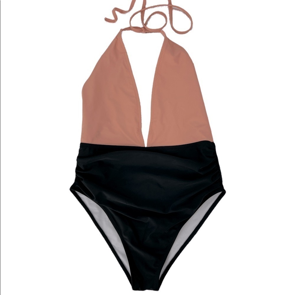 Cupshe Womens Size M Black & Orange One piece bathing suit